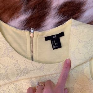 Yellow lace shift dress